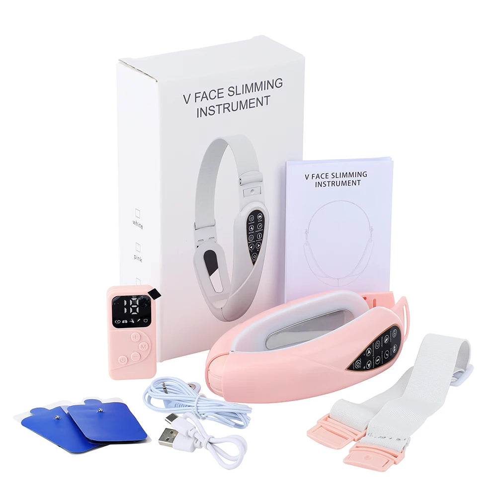 EMS microcurrent Face Lifting Device Red Light Skin Rejuvenation V Face Massager Double Chin Lift Up Facial Beauty Instrument