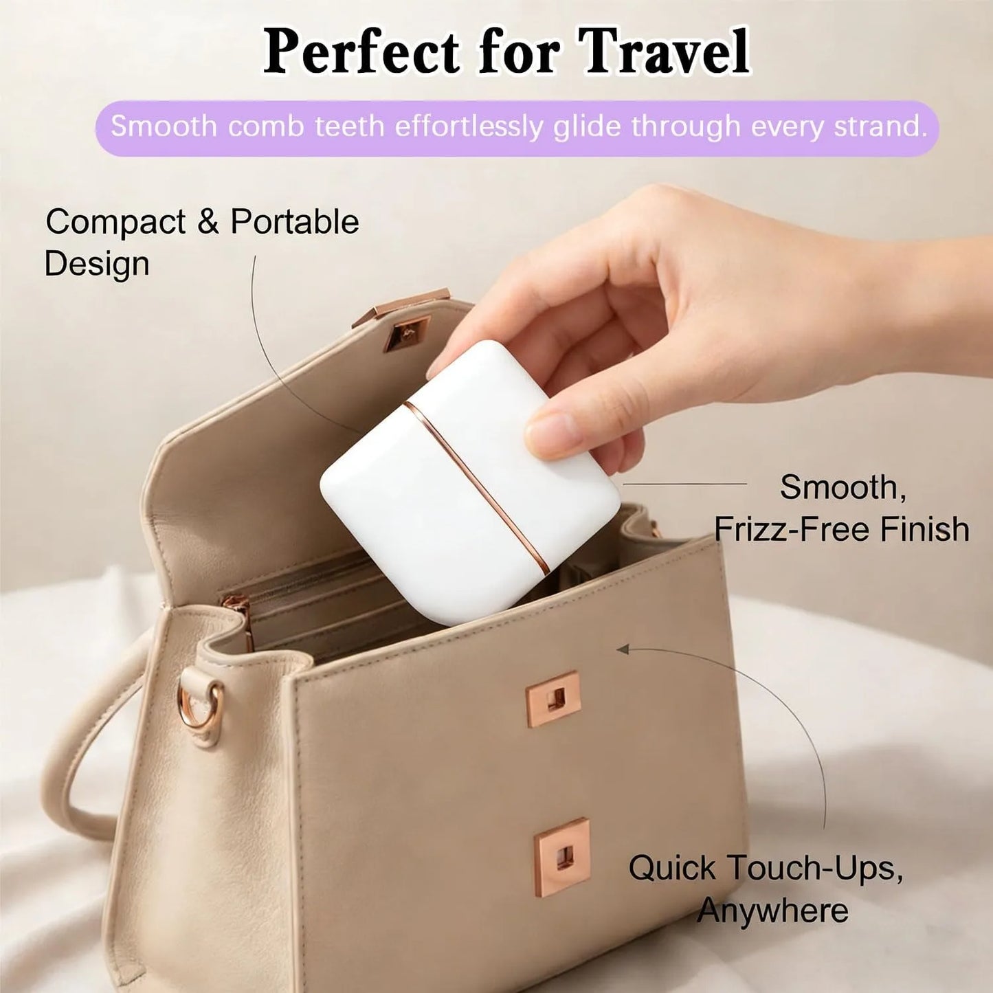 Pocket Heat Hair Straightener Brush