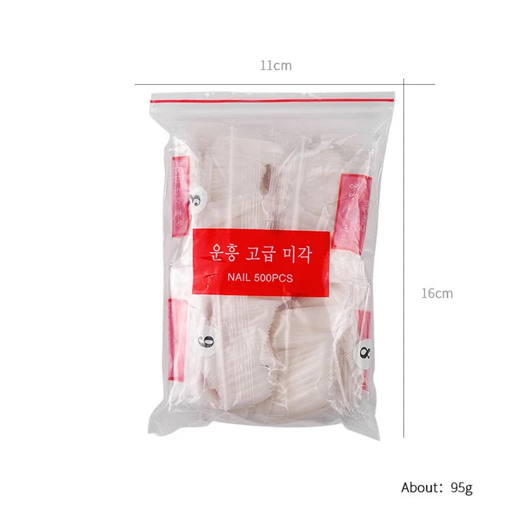 500pcs/bag Long Ballerina Nails Clear Natural Coffin False Nails Art Tips Ultra Flexible Fake Nails Full Cover Designs Manicure