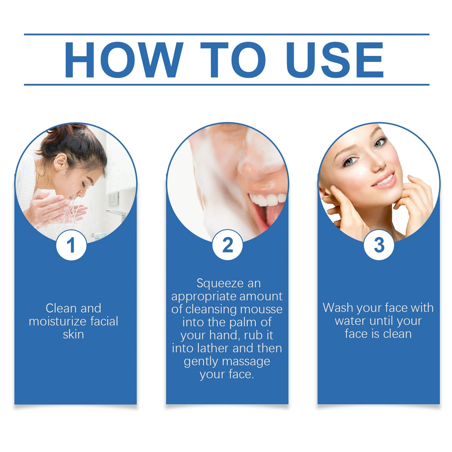 Hyaluronic Acid Cleansing Foam Gentle Moisturizing & Nourishing Oil Control Brightening Rejuvenation Face Wash Foam Face Cleanse