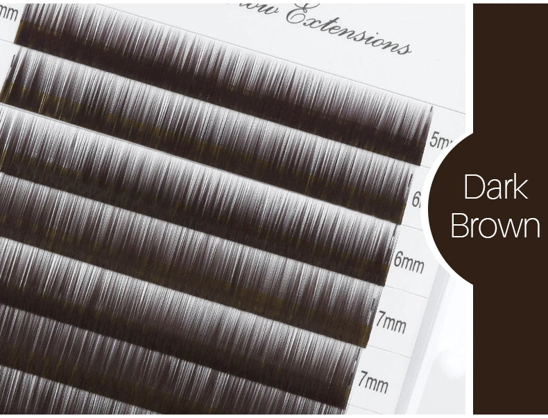SONG LASHES  High Quality Straight Curvate Extensions False Eyebrow 12Lines Brown Color Eyebrow Extension