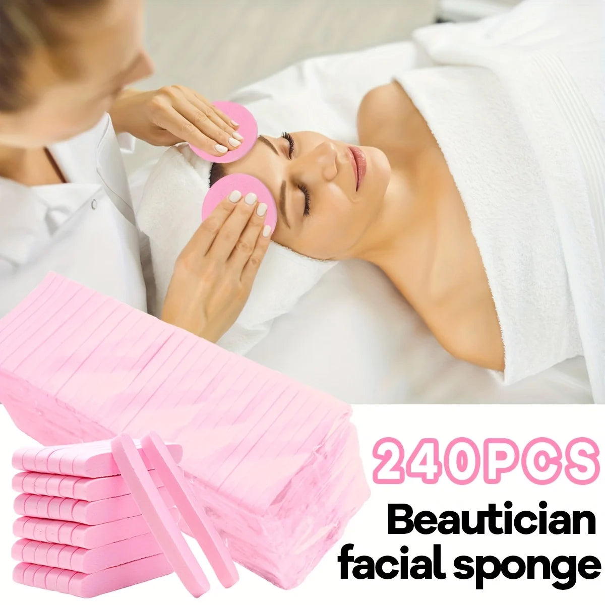 Facial Sponges - 240pcs - Compressed Facial Sponges for Washing The Face, Sponge Pads for Exfoliating Masks, And Makeup Removal.