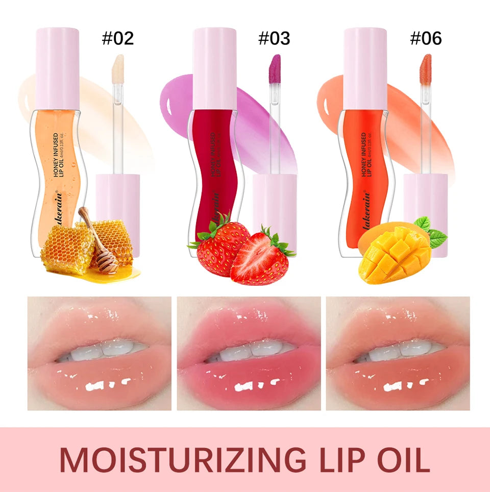 Moisturizing Lip Gloss Oil Nourishes Hydrates Glossy Lips Care Lipstick Plumping Exfoliating Pink Plumping Gloss Oil Makeup