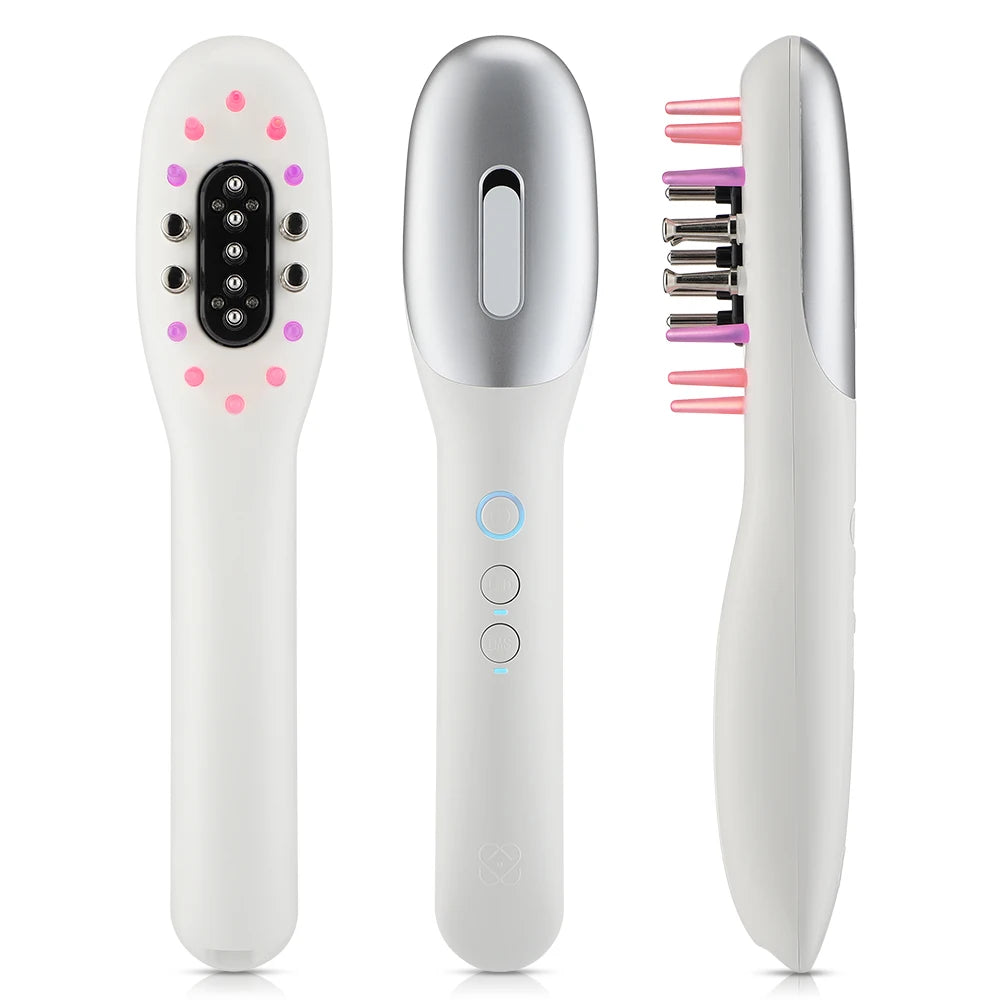 Electric Laser Hair Growth Comb Wireless Infrared Ray Massage Comb Hair Brush Anti Hair-loss Red and Blue light Head Massager