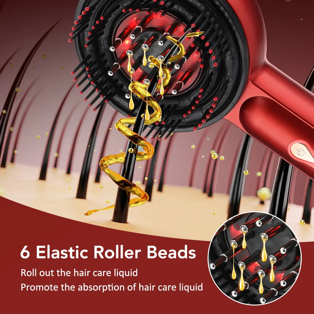 Electric Laser Hair Growth Comb Wireless Infrared Ray Massage Comb Hair Brush Anti Hair-loss Red and Blue light Head Massager