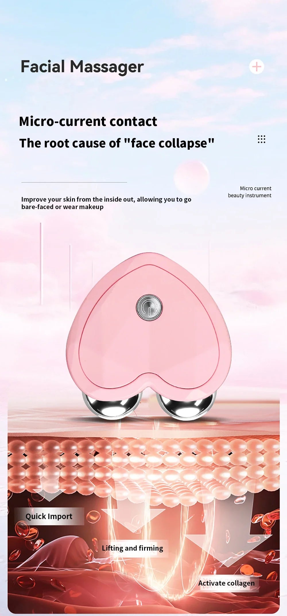 Micro Current Face Beauty Instrument Mini Portable Face Slimming Massager EMS Delicate Contour Lifting Firm Skin Beauty Device