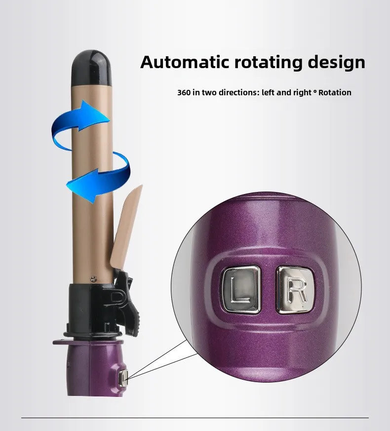 Automatic Hair Curler 1.1inches Rotating Curling Iron with LED Display Fast Heating Curling Wand Hair Curler for Home&Travel Use