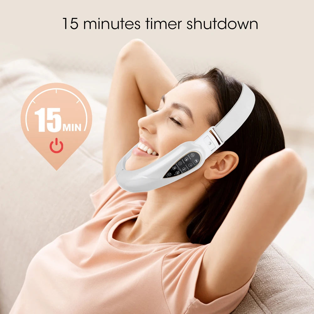 EMS microcurrent Face Lifting Device Red Light Skin Rejuvenation V Face Massager Double Chin Lift Up Facial Beauty Instrument