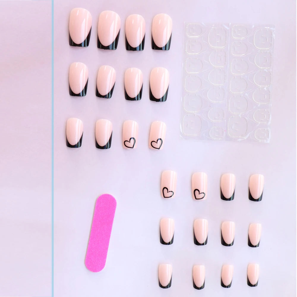 Simple wine red French false nails, European and American light luxury style ins nail enhancement, detachable nail patches