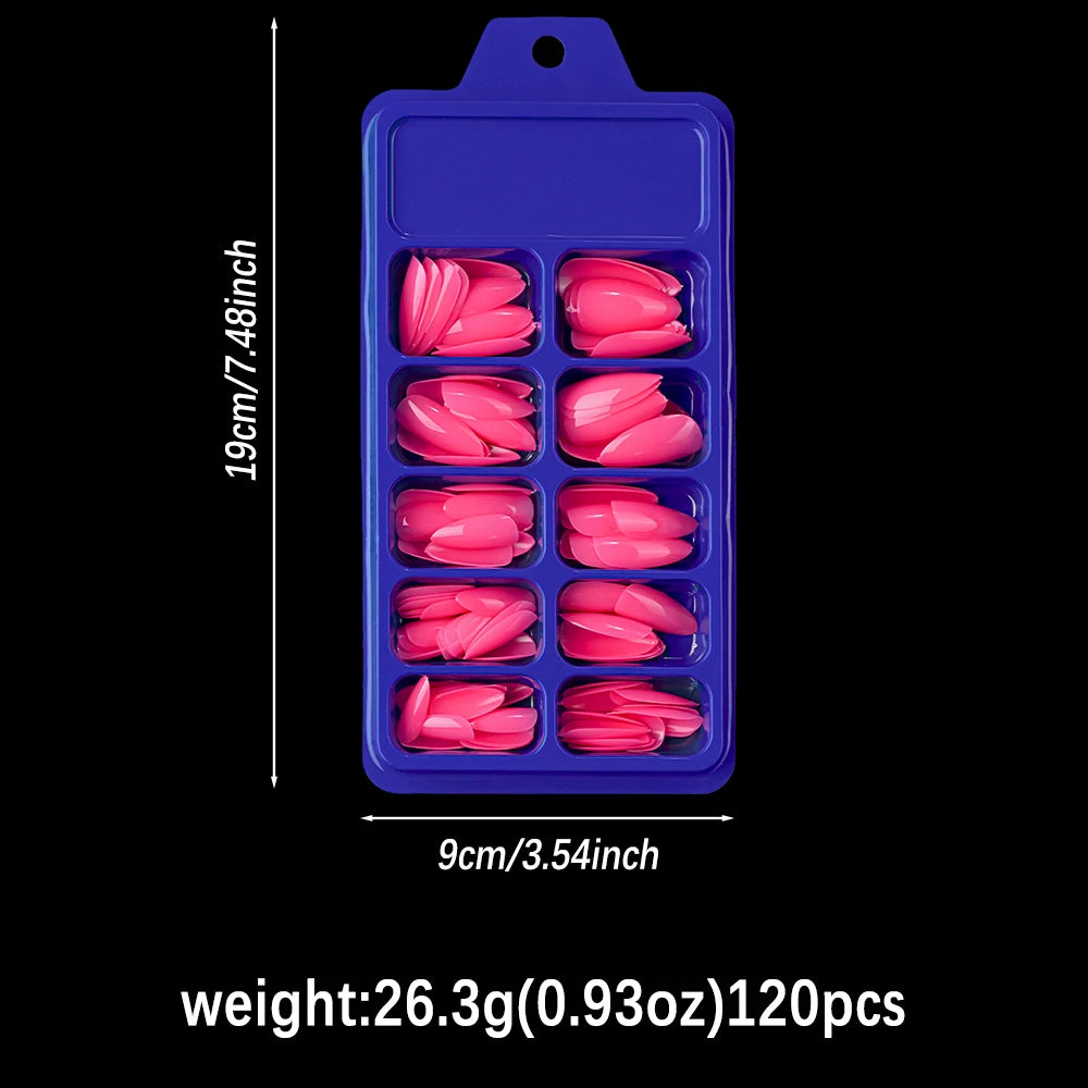 120Pcs/box Medium Length Almond False Nails Natural Nude Color Simple Premium Fake Nail Tips Acrylic Full Cover Press on Nails