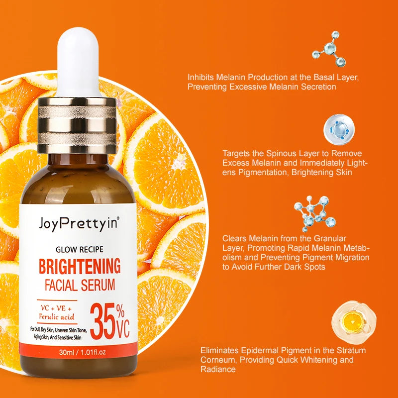 Vitamin C Face Serum Whitening Dark Spot Removal Hyaluronic Acid Facial Essence Skin Care Products 30ML