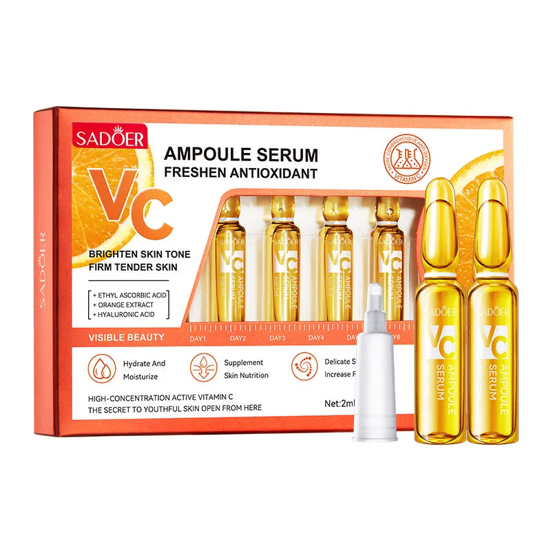 Vitamin C Face Whitening Serum Dark Spots Freckles Removal Hyaluronic Pore Minimizer Anti Aging Wrinkle Remove Golder Essence