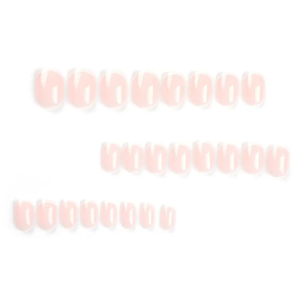 French Simple Style False Nails Short Round Fake Nails Full Cover Nail Tips for DIY for Salon Detachable DIY Manicure Tool