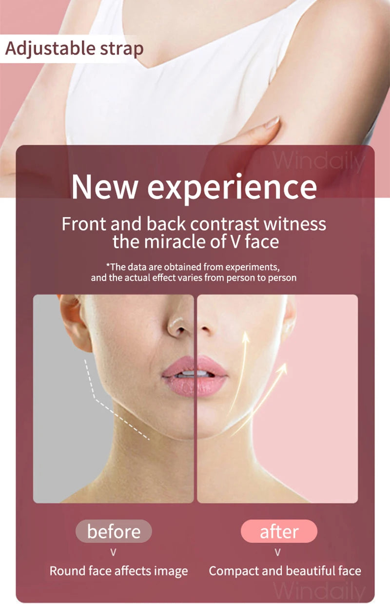 Facial Lifting Device LED Photon Therapy Facial Slimming Vibration Massager Double Chin V Face Shaped Cheek Lift  Belt Machine