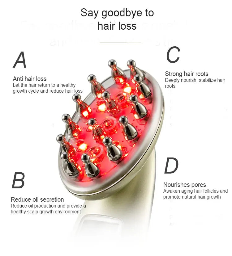 Electric Laser Hair Growth Comb Anti Hair Loss Massage Therapy Infrared RF Red Light EMS Vibration Massager Hair Brush Hair Care