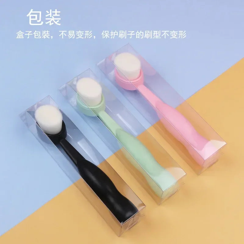 Facial Cleansing Brush Soft Bristles Manual Long Handle Flat Bottomed Standing Deep Face Cleaning Brush Limpieza Facial Skincare