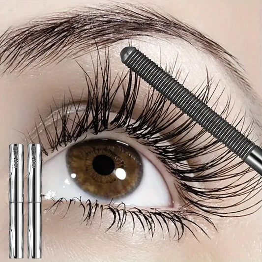 Steel tube mascara waterproof and sweat-proof formula thickens and lengthens the curl, lasting natural full effect, party makeup