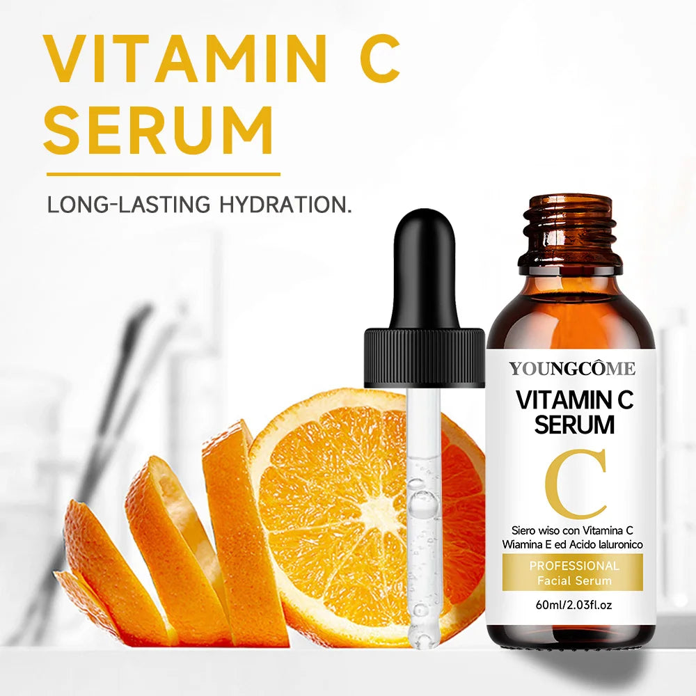 Vitamin C Facial Essence with Hyaluronic Acid - Brightening Moisturizing Repair Serum for Face Care