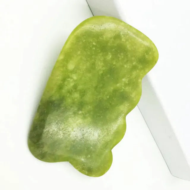 Natural Jade Stone Guasha Board Gouache Scraper For Body Acupoint Press SPA Acupuncture Skin Facial Care Massage Anti Aging Tool