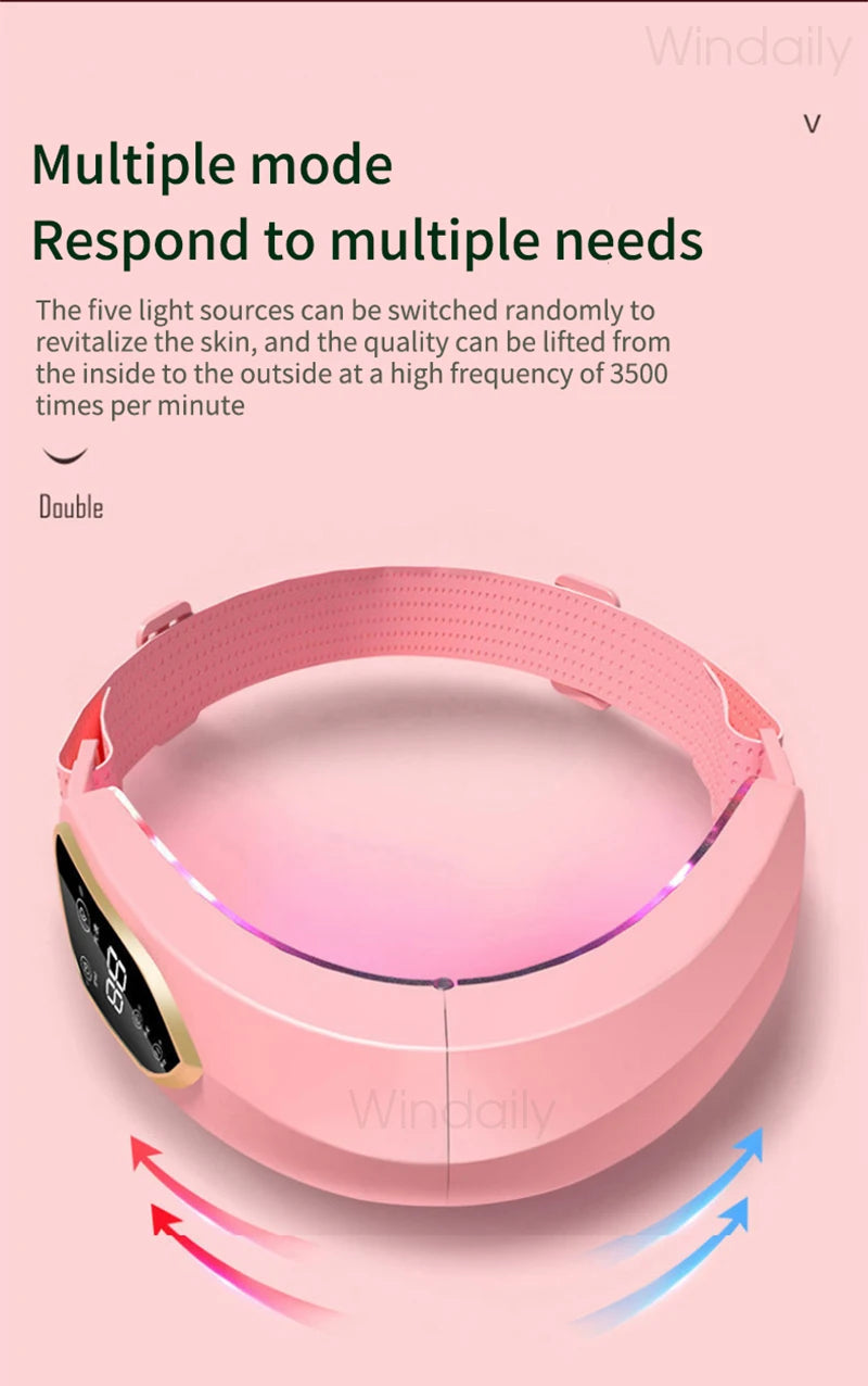Facial Lifting Device LED Photon Therapy Facial Slimming Vibration Massager Double Chin V Face Shaped Cheek Lift  Belt Machine
