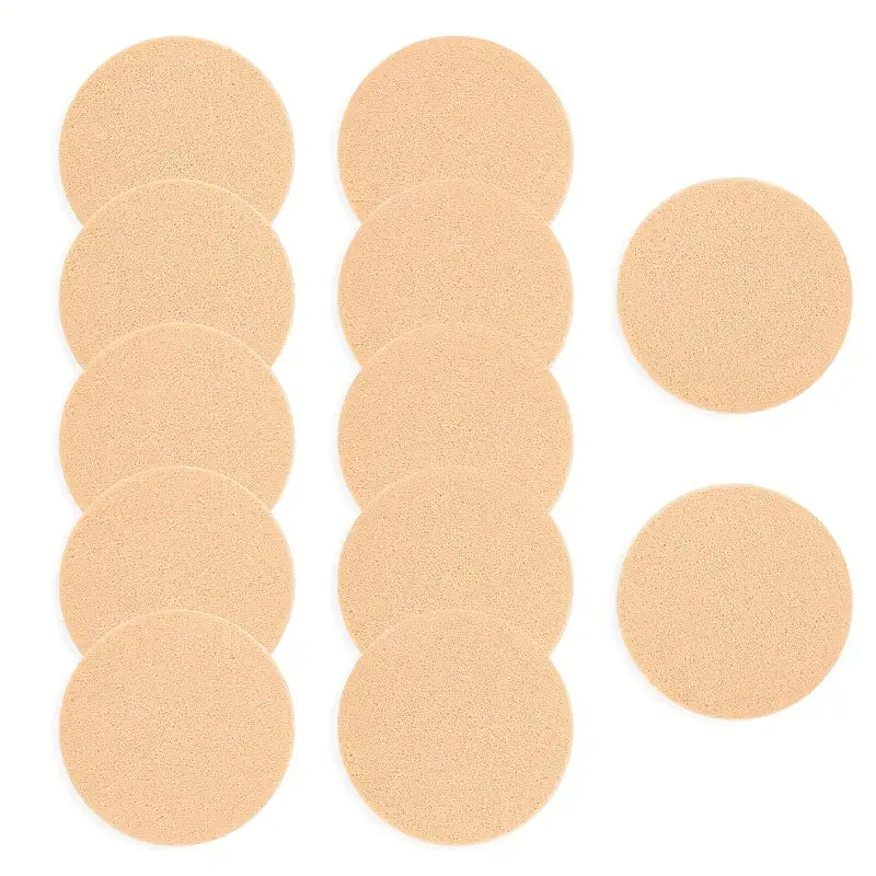 12pcs Round Makeup Sponges for Foundation Application - Lightweight Hydrophilic Polyurethane Foam Puffs