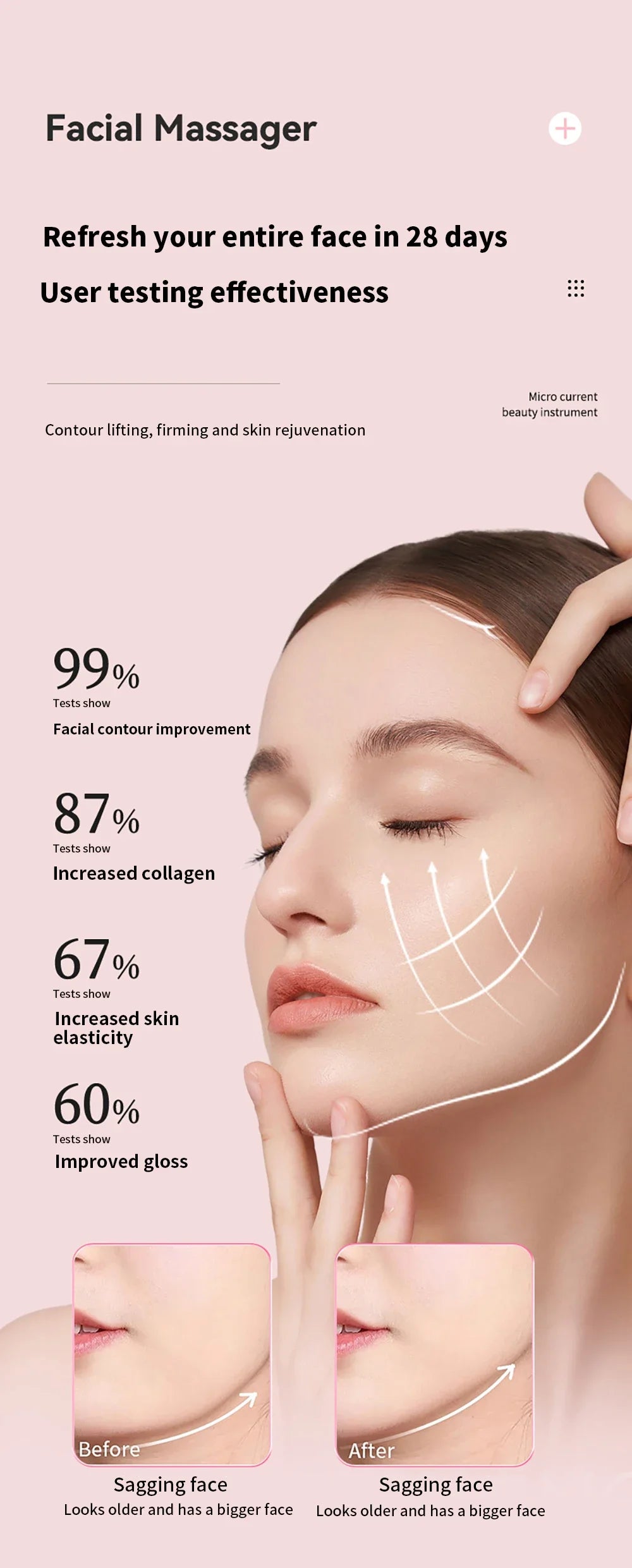 Micro Current Face Beauty Instrument Mini Portable Face Slimming Massager EMS Delicate Contour Lifting Firm Skin Beauty Device