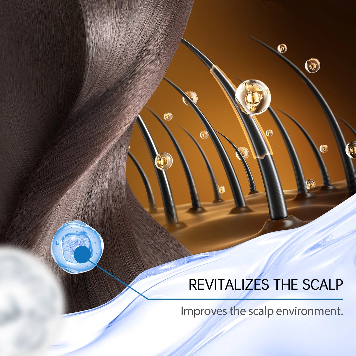 Fast Hair Growth Serum Nourish Hair Follicle Massage Scalp Care Essential Oil Roller Improve Dry Frizzy Hair Smoothing Essence