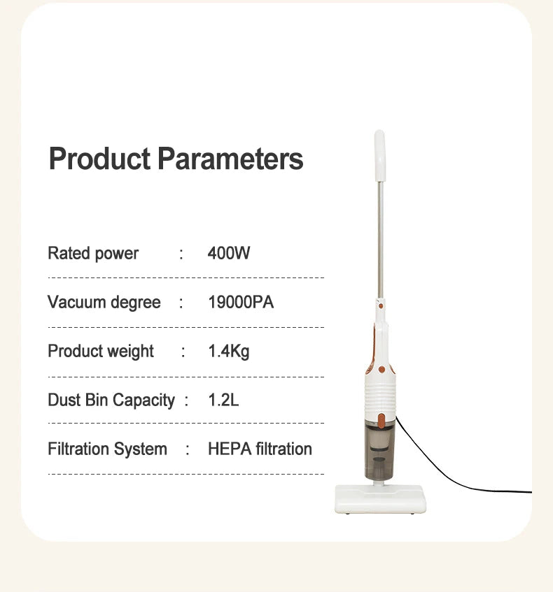Portable Handheld Household 400W Power 20Kpa High Suction Wired Dry Vacuum Cleaner for Home Vacuum Cleane