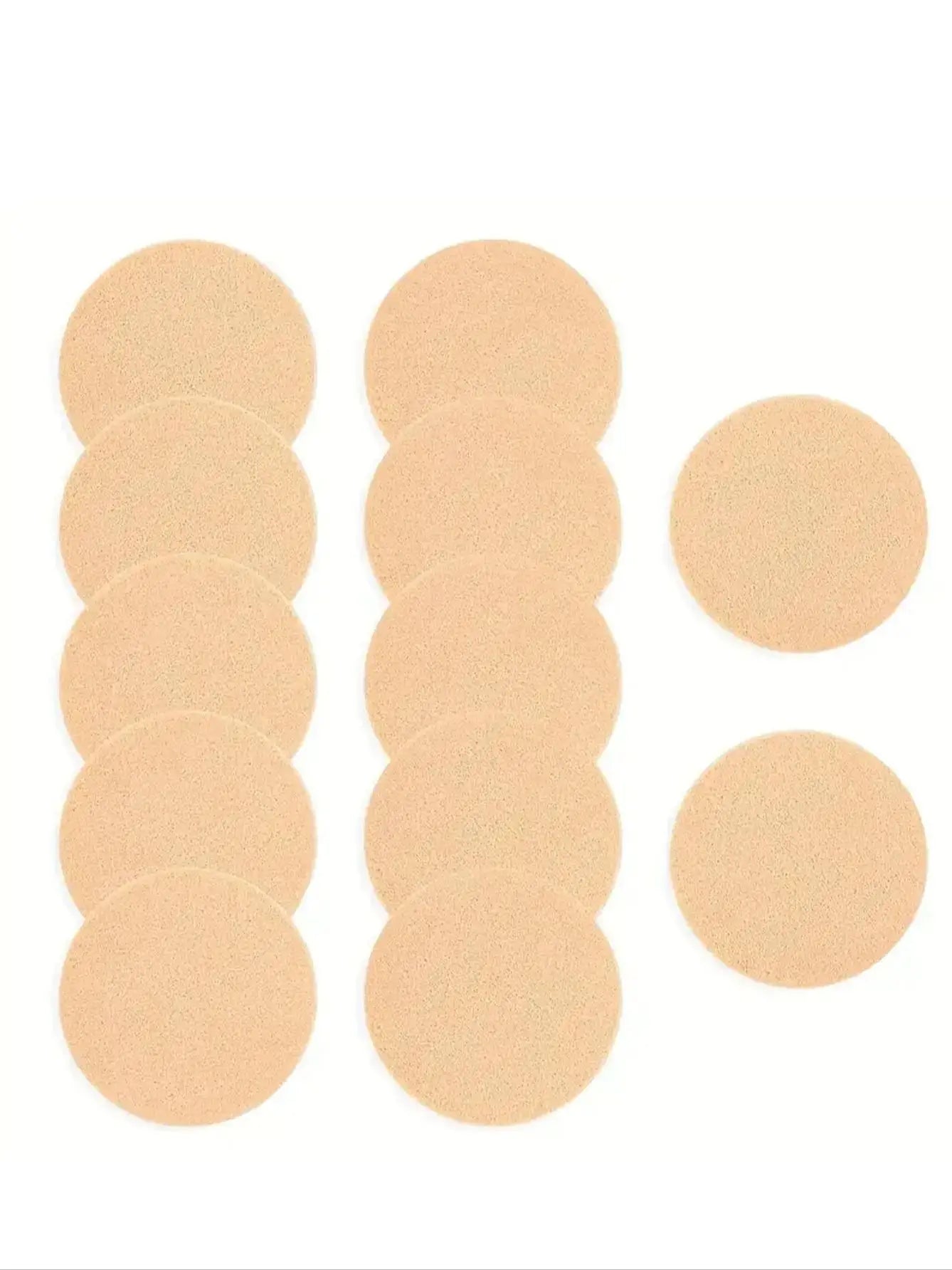 12pcs Round Makeup Sponges for Foundation Application - Lightweight Hydrophilic Polyurethane Foam Puffs