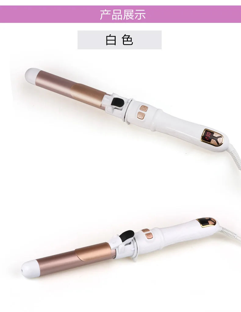Automatic Hair Curler 1.1inches Rotating Curling Iron with LED Display Fast Heating Curling Wand Hair Curler for Home&Travel Use
