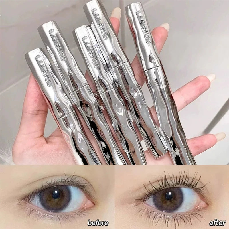 Steel tube mascara waterproof and sweat-proof formula thickens and lengthens the curl, lasting natural full effect, party makeup
