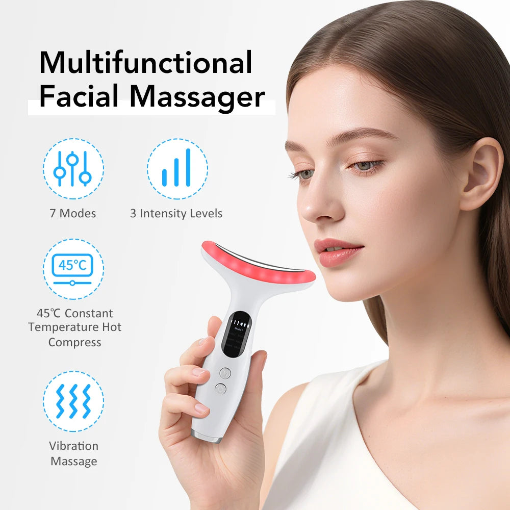 Microcurrent Neck Beauty Device  3 Massage Modes Face Lifting Firming Massage Neck Beauty Instrument Tighten Skin Care Tool