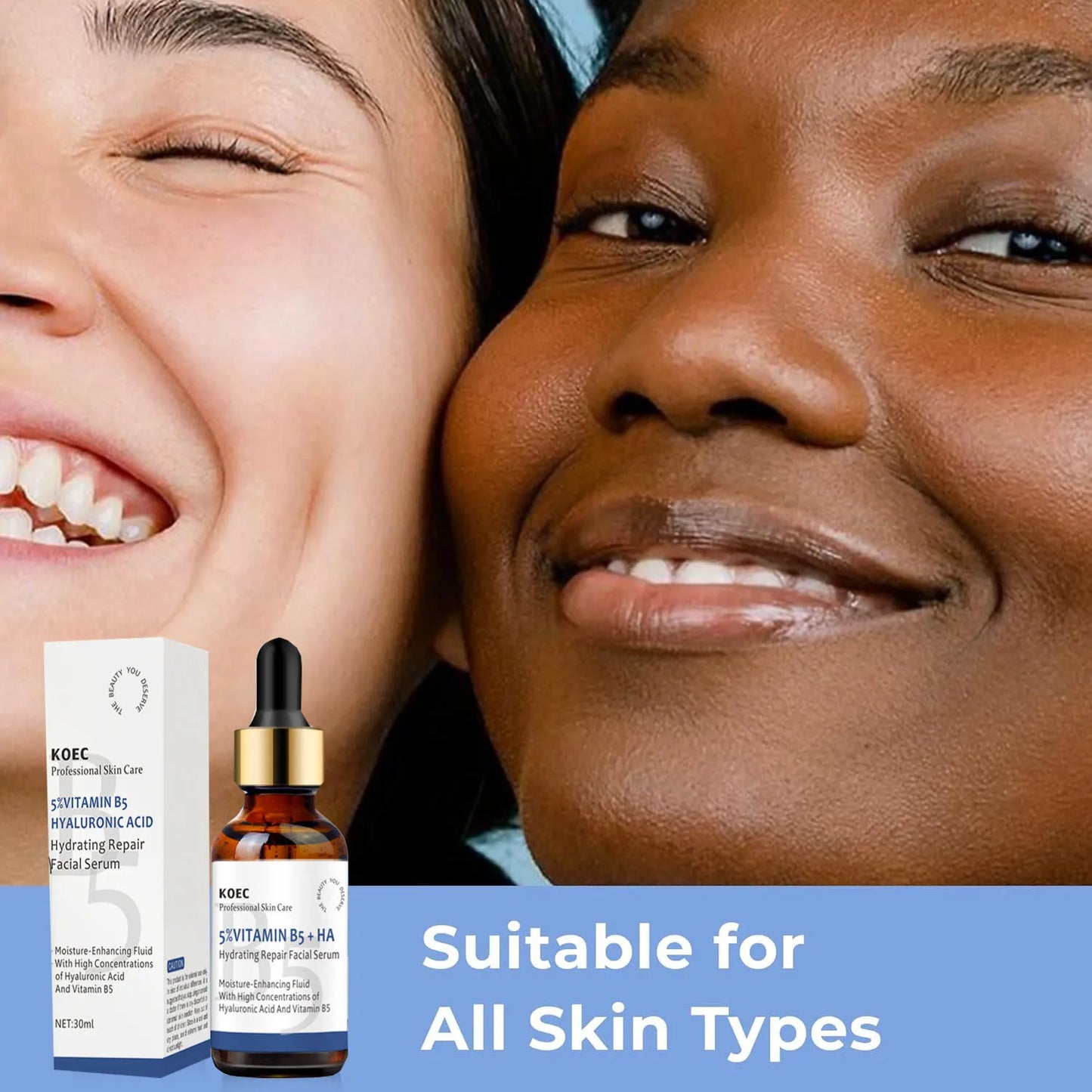 5% Hyaluronic Acid B5 Serum Anti -Wrinkle Face Tightening Fade Fine Line Hydrating for Plumping Anti Age for Face Skin Roughness