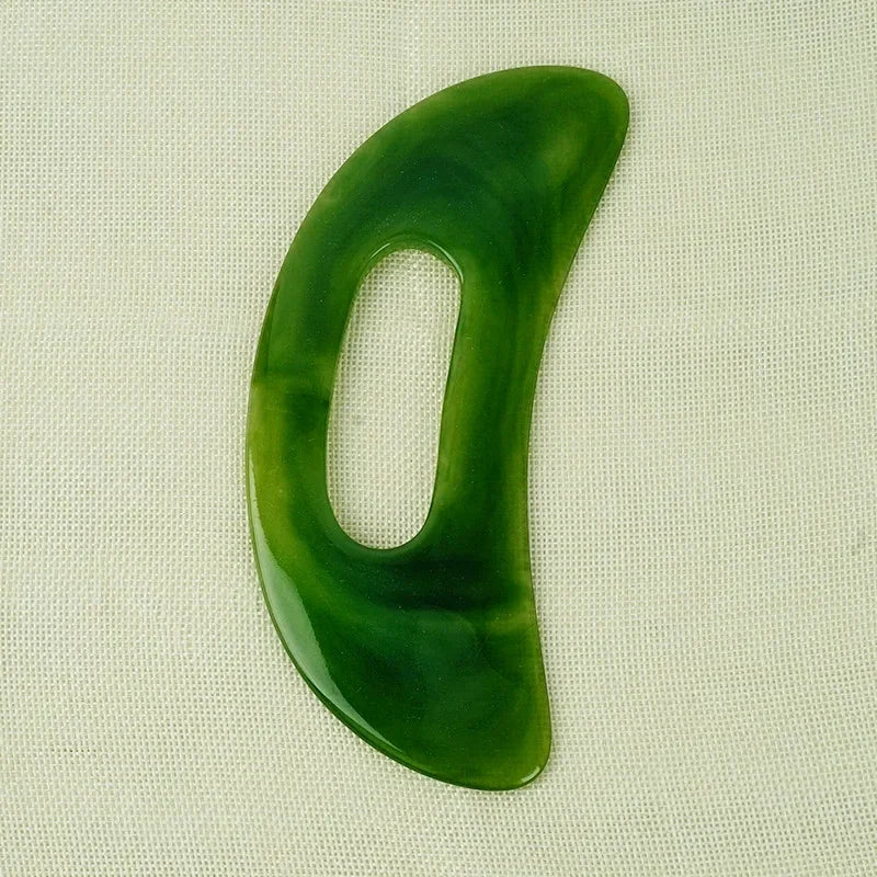 Gua Sha Massage Tool with Handle (Resin) Larger Guasha Scraping Tool for Back Neck Face Leg Massage, Lymphatic Drainage