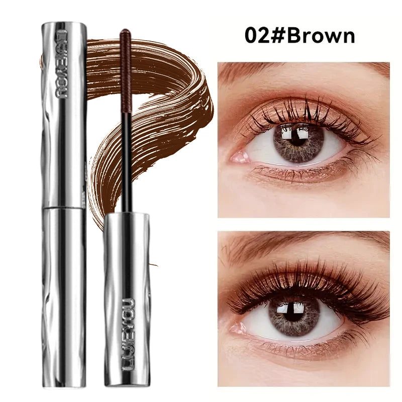 Steel tube mascara waterproof and sweat-proof formula thickens and lengthens the curl, lasting natural full effect, party makeup