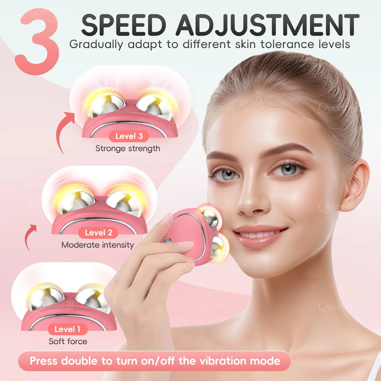 Face Lifting Devices Microcurrent Facial Massager EMS Slimming Face Tool Sonic Vibration Roller Charging Beauty Tightening