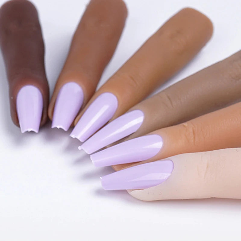 Nails Practice Finger Model Silicone Nail Art Training Hand Natural False Finger Nails Fake Nail Tips DIY Display Manicure Tools