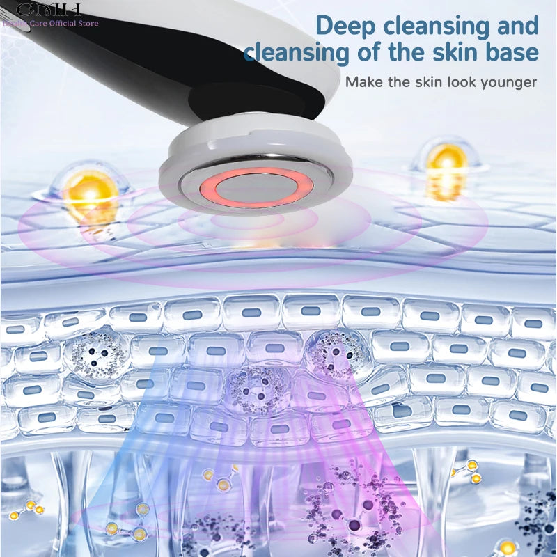 Induction Facial Device Anti Aging Multi Modes LED Light Therapy Patented Electrode Head Deep Cleansing Skin Tightening Portable