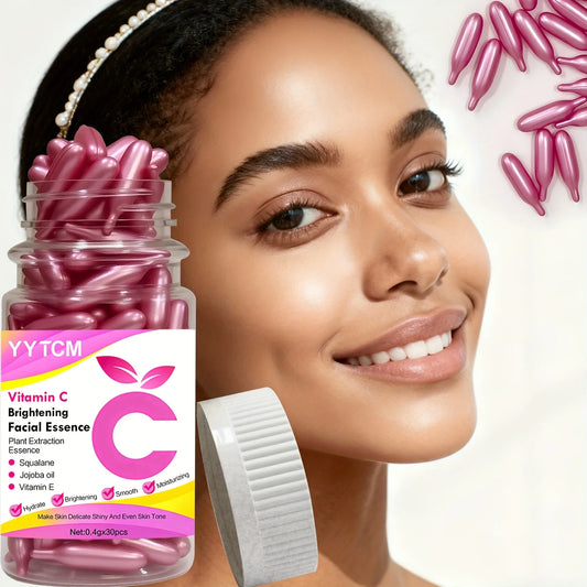 Vitamin C Brightening Skin Moisturizing Capsule Essence, Hydrates and Smoothes Skin, Contains Plant-Based Squalane, Vitamin E, Magnolia Oil, Jojoba Seed Oil, Deeply Hydrates and Brightens Skin Essence (0.4g X 90 Capsules)/Bot