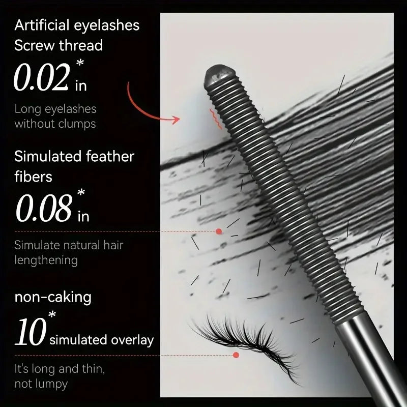 Steel tube mascara waterproof and sweat-proof formula thickens and lengthens the curl, lasting natural full effect, party makeup
