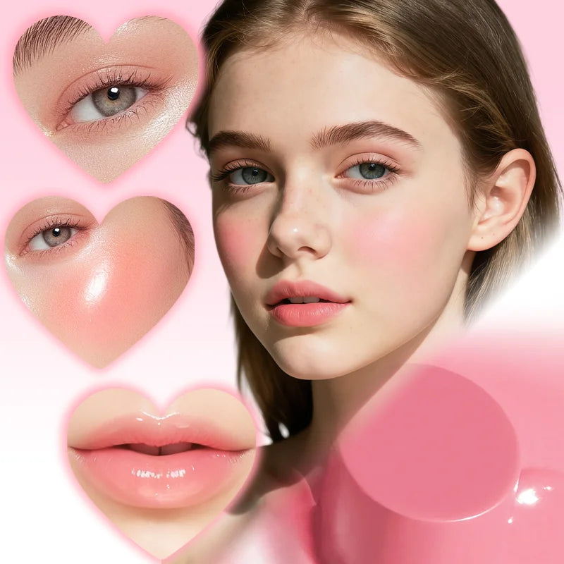 Multi-Use Cream Blush Stick For Eyes, Lips & Cheek, Nourishes & Moisturizes, Long-Wearing Blendable, Waterproof, Smooth Texture