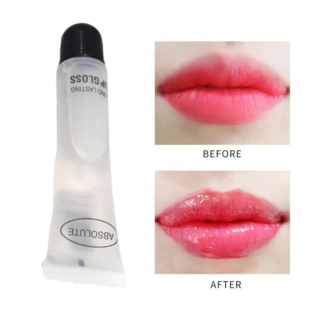 Clear Hydrating Lip Oil in Soft Tube - Moisturizing Treatment to Reduce Lip Lines & Heal Cracked Lips, Non-Sticky 18ML