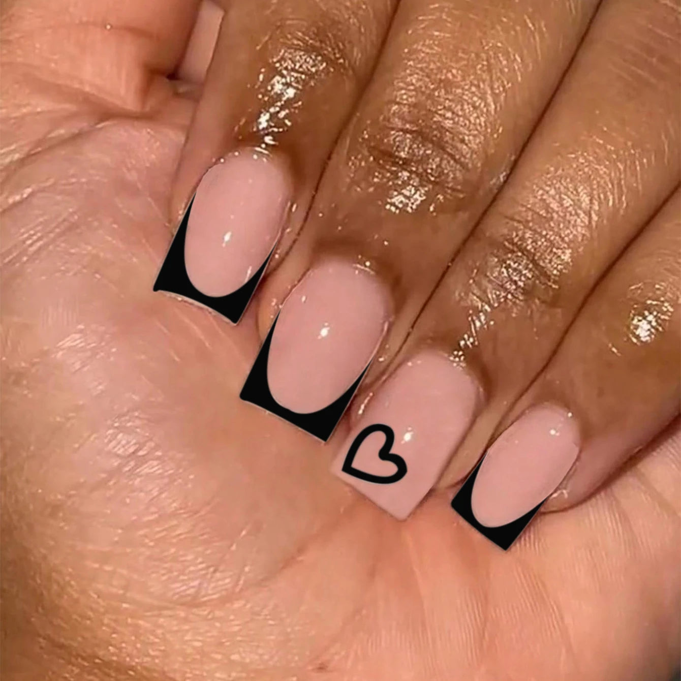 Simple wine red French false nails, European and American light luxury style ins nail enhancement, detachable nail patches