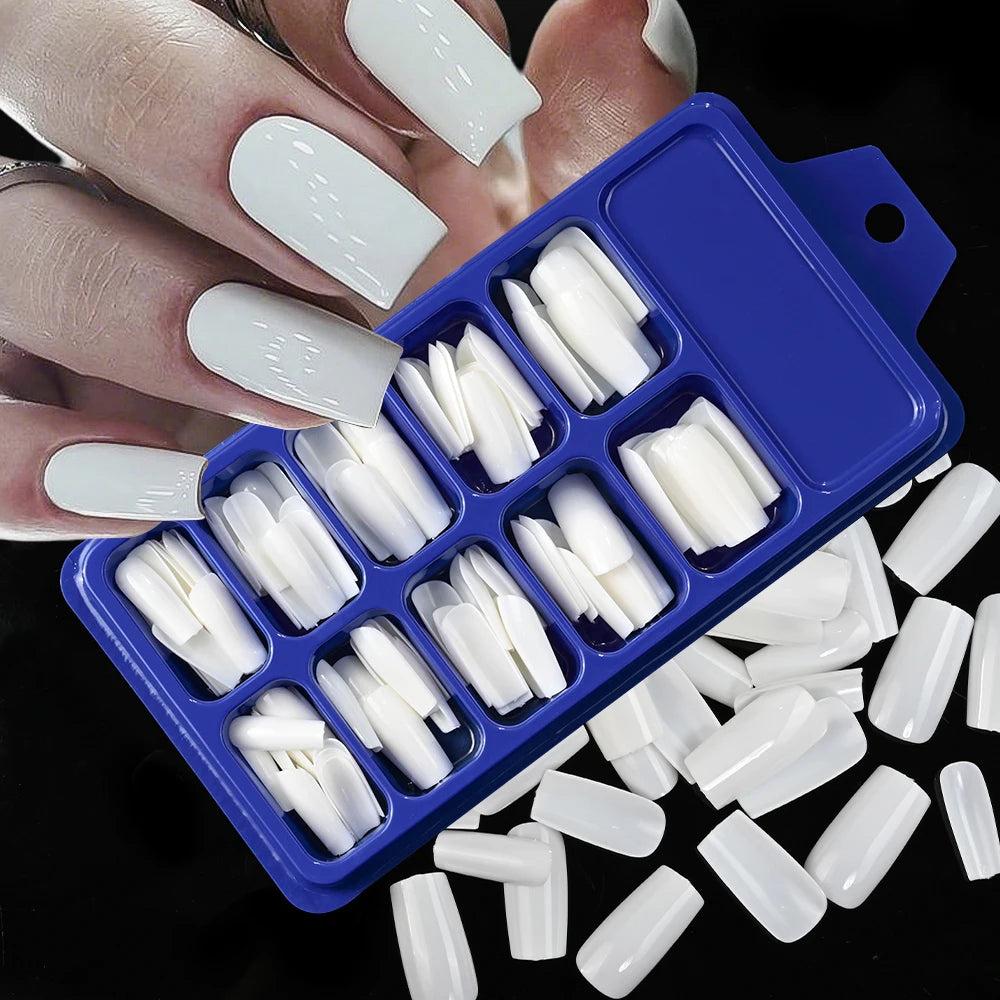 120Pcs/box Medium Length Almond False Nails Natural Nude Color Simple Premium Fake Nail Tips Acrylic Full Cover Press on Nails