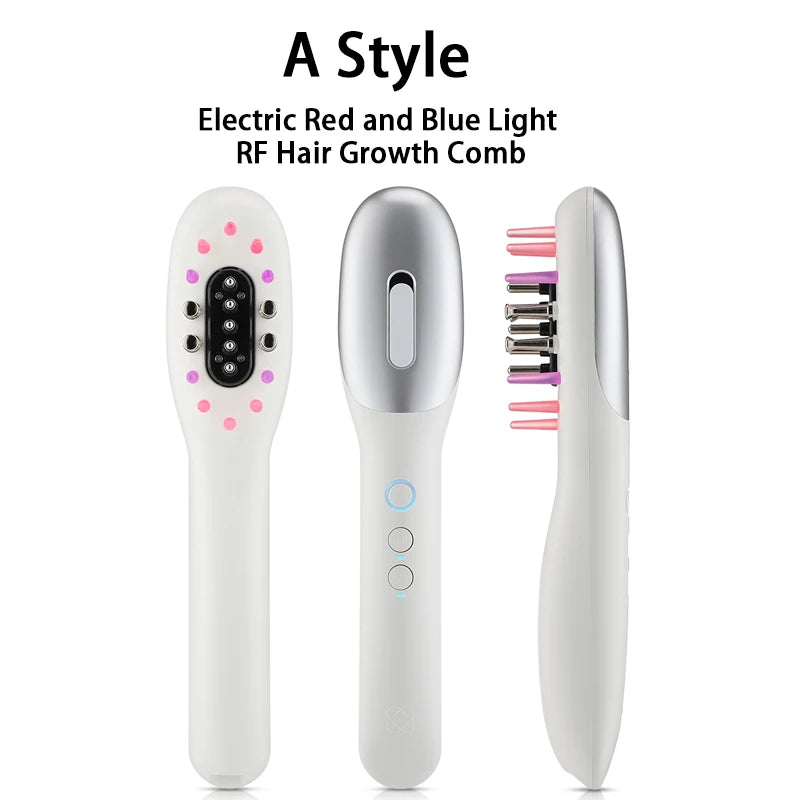 Electric Laser Hair Growth Comb Wireless Infrared Ray Massage Comb Hair Brush Anti Hair-loss Red and Blue light Head Massager