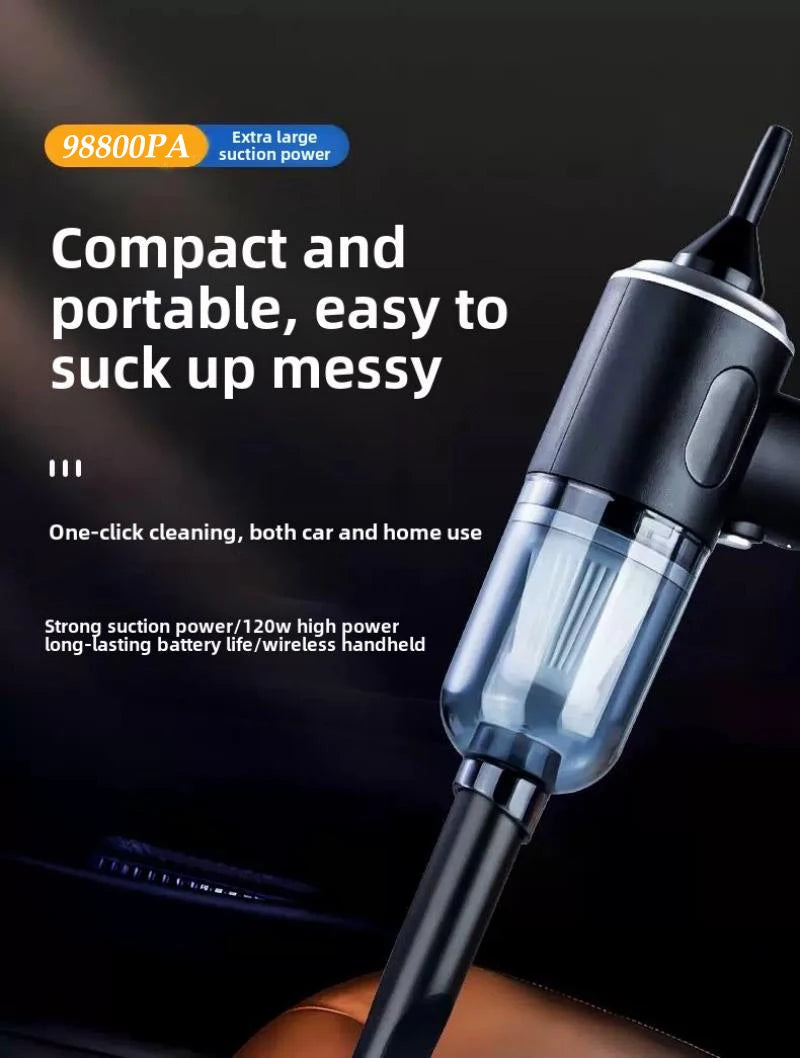 9880000PA Vacuum Cleaner 120W Wireless Super High Power 2-in-1 Wet Dry Dual-use Portable Powerful Suction Vacuum Cleaner For Car