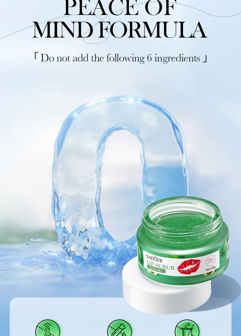 SADOER Fruit Series Strawberry Lip Scrub Dead Skin Moisturizes Brightening Lip Color, Makes Lips Pink