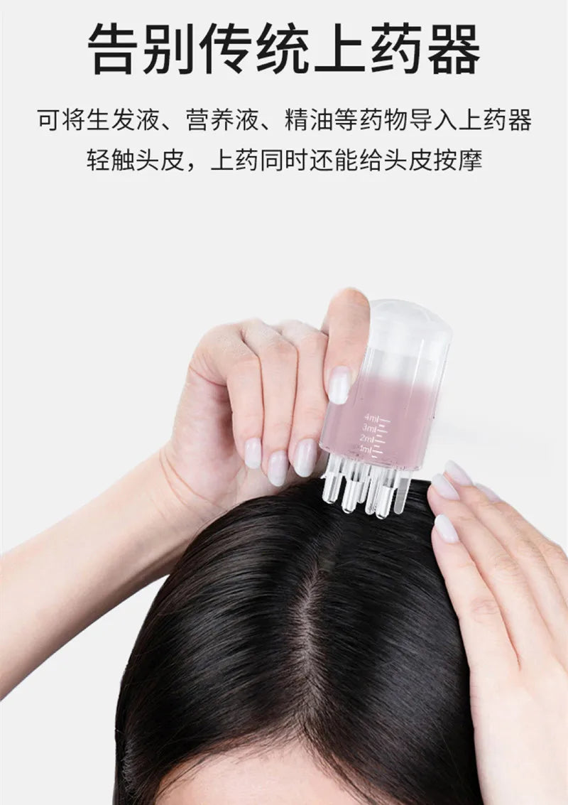 Scalp Liquid Serum Oil Applicator Comb for Hair Scalp Treatment Essential Oil Liquid Guiding Massager Comb Hair Growth Garrafa