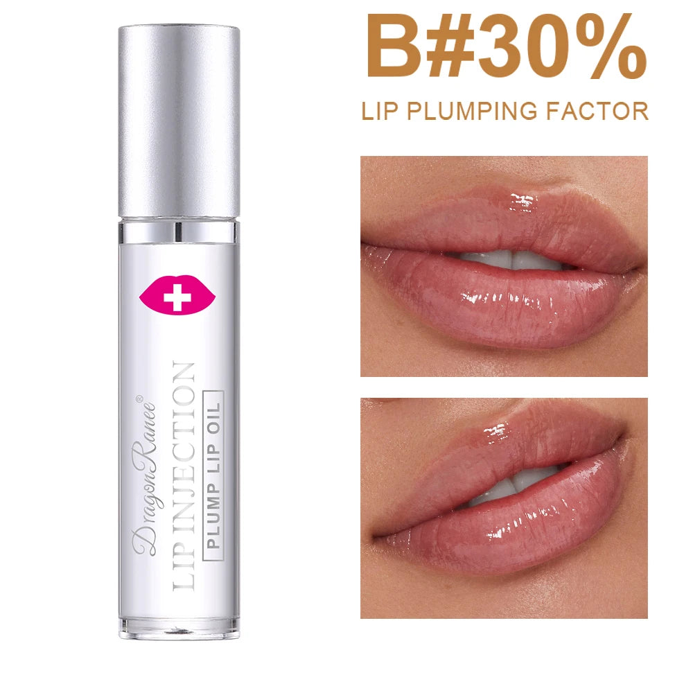 Lip Plumping Oil Moisturizes, Hydrates, and Adds Color as a Base for Lip Care. Glass Lip, Pouty Lips, Glossy Mirror-Like, Gentle, Colorless Lip Oil