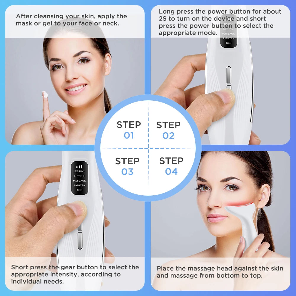 Microcurrent Neck Beauty Device  3 Massage Modes Face Lifting Firming Massage Neck Beauty Instrument Tighten Skin Care Tool